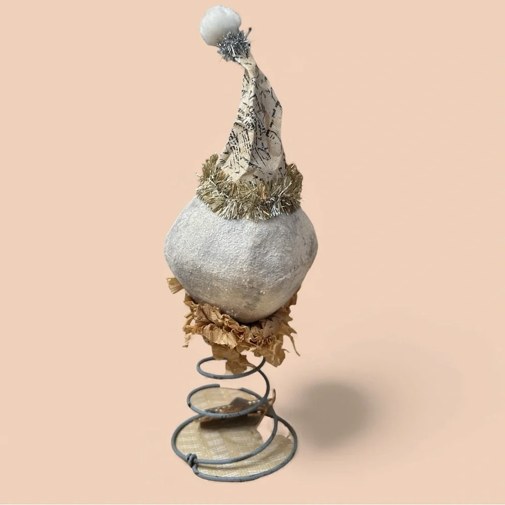 Whimsical Distressed Design Snowman Tree Topper.
